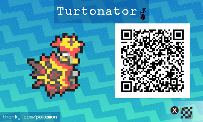 Turtonator QR Code for Pokémon Sun and Moon