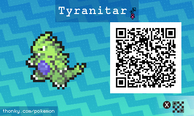 Tyranitar QR Code for Pokémon Sun and Moon QR Scanner