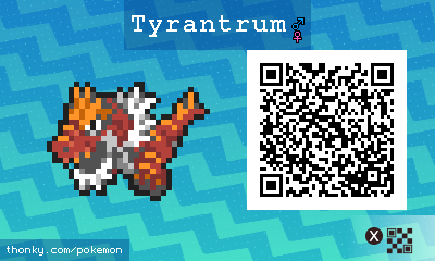 Tyrantrum QR Code for Pokémon Sun and Moon QR Scanner