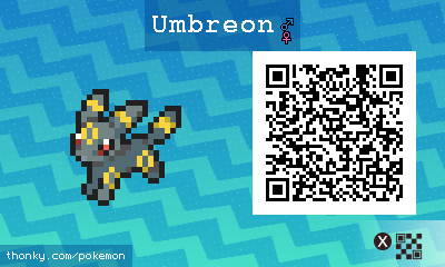 Umbreon QR Code for Pokémon Sun and Moon QR Scanner