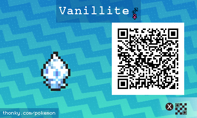 Vanillite QR Code for Pokémon Sun and Moon QR Scanner