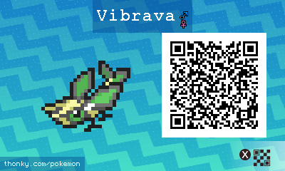 Vibrava QR Code for Pokémon Sun and Moon