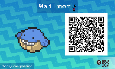 Wailmer QR Code for Pokémon Sun and Moon QR Scanner
