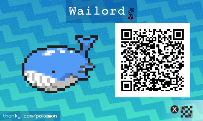 Wailord QR Code for Pokémon Sun and Moon QR Scanner