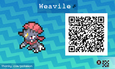 Weavile ♂ QR Code for Pokémon Sun and Moon QR Scanner