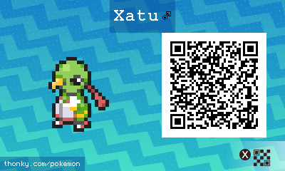 Xatu ♂ QR Code for Pokémon Sun and Moon QR Scanner
