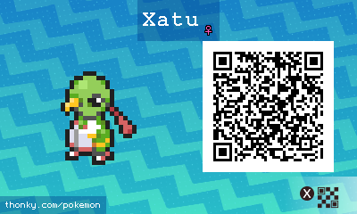 Xatu ♀ QR Code for Pokémon Sun and Moon QR Scanner