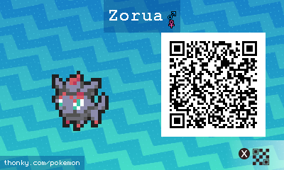 Zorua QR Code for Pokémon Sun and Moon QR Scanner