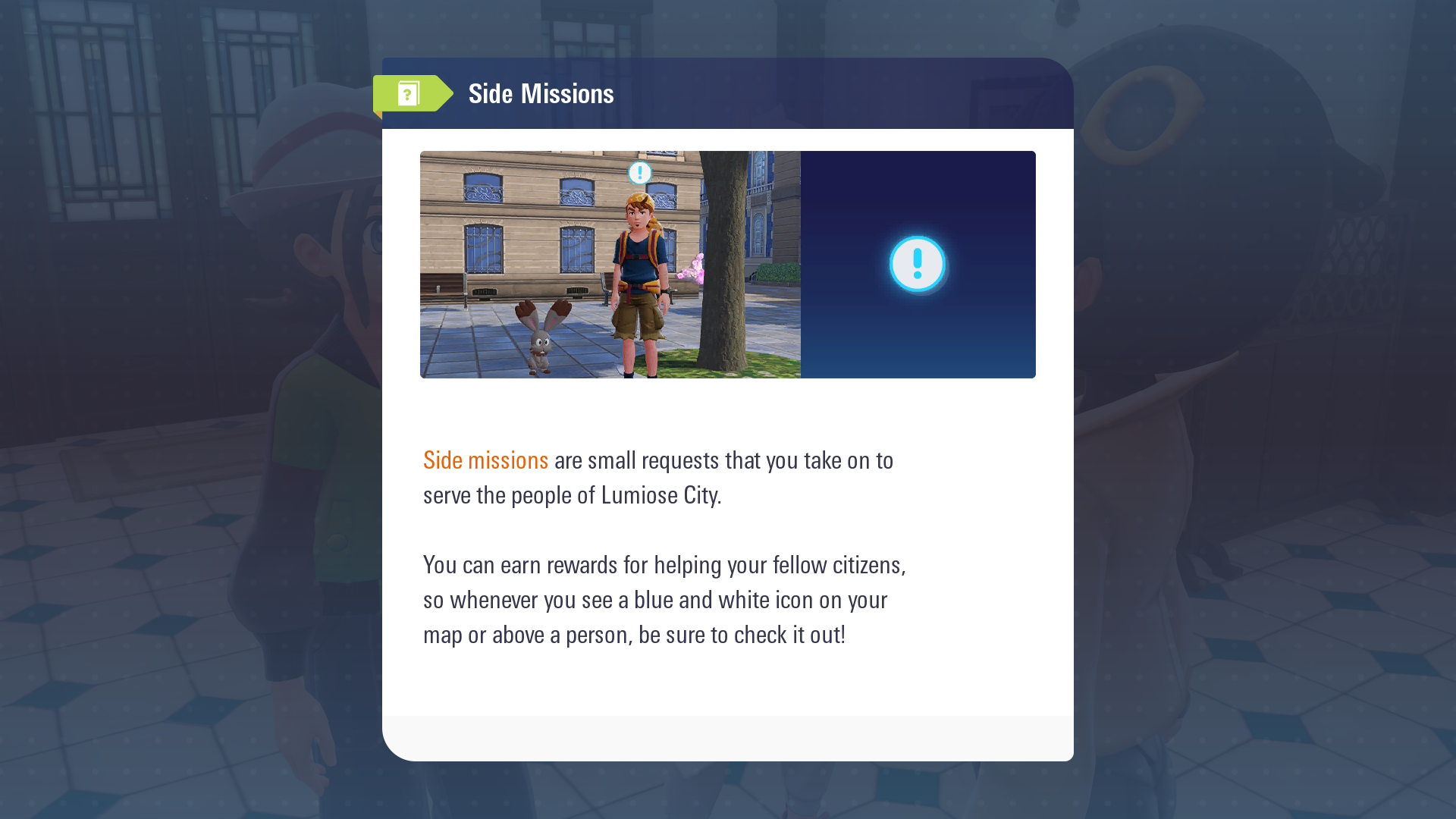 A list of the Side Missions that you can undertake after you meet Emma at the Looker Bureau in Pokémon Legends: Z-A. A list of the Side Missions that you can undertake after you meet Emma at the Looker Bureau in Pokémon Legends: Z-A.