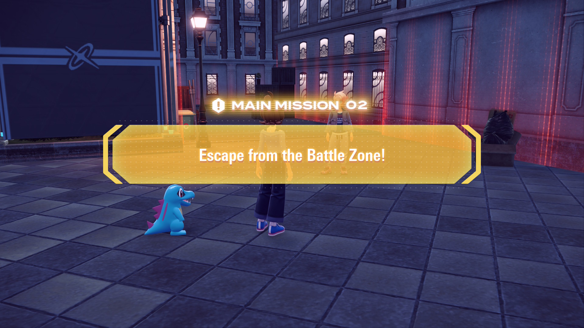 Night falls in Lumiose City, and you and Urbain/Taunie have to escape from the Battle Zone that you find yourselves in. Night falls in Lumiose City, and you and Urbain/Taunie have to escape from the Battle Zone that you find yourselves in.