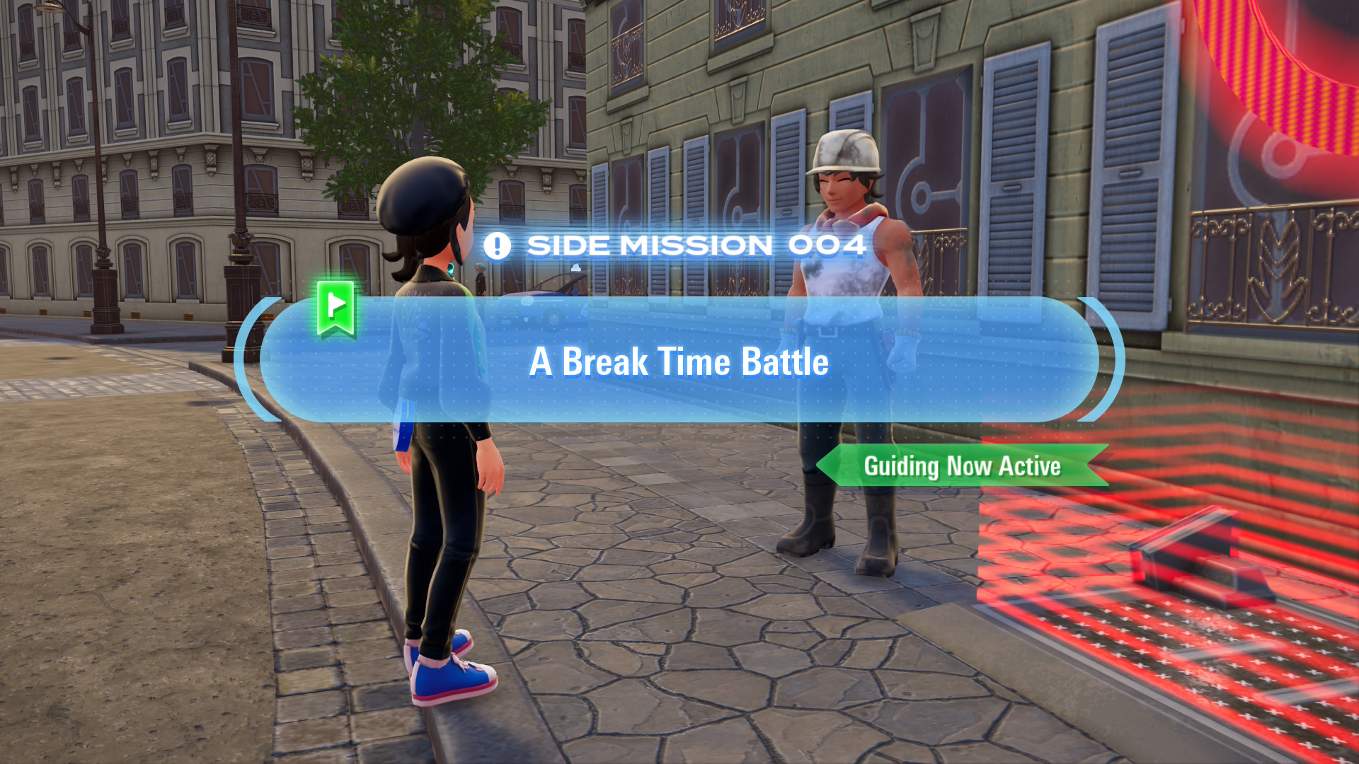 Sommi is on break and asks you for a Pokémon battle, after which he can fix the Holovator. Sommi is on break and asks you for a Pokémon battle, after which he can fix the Holovator.