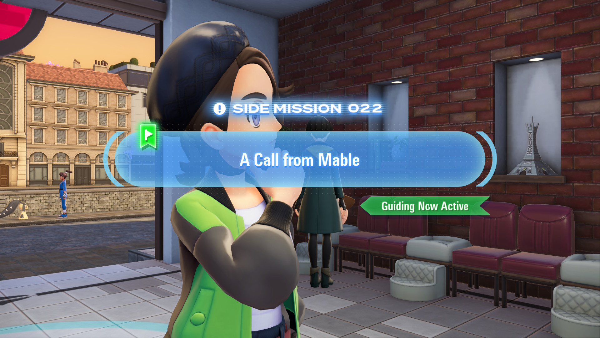 You receive a call from Mable, who asks you to visit her at the Pokémon Research Lab. You receive a call from Mable, who asks you to visit her at the Pokémon Research Lab.