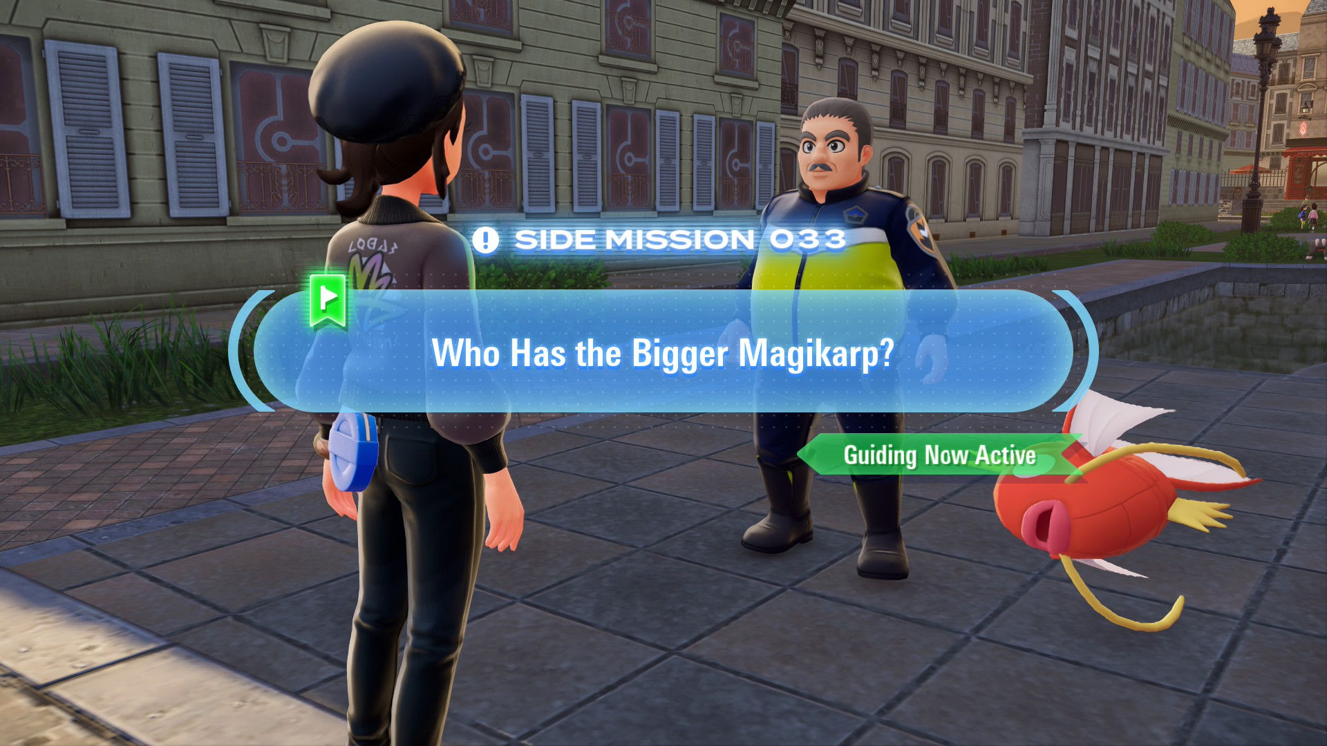 Kingsley challenges you to find a bigger Magikarp, and says there might be one in Wild Zone 2. Kingsley challenges you to find a bigger Magikarp, and says there might be one in Wild Zone 2.