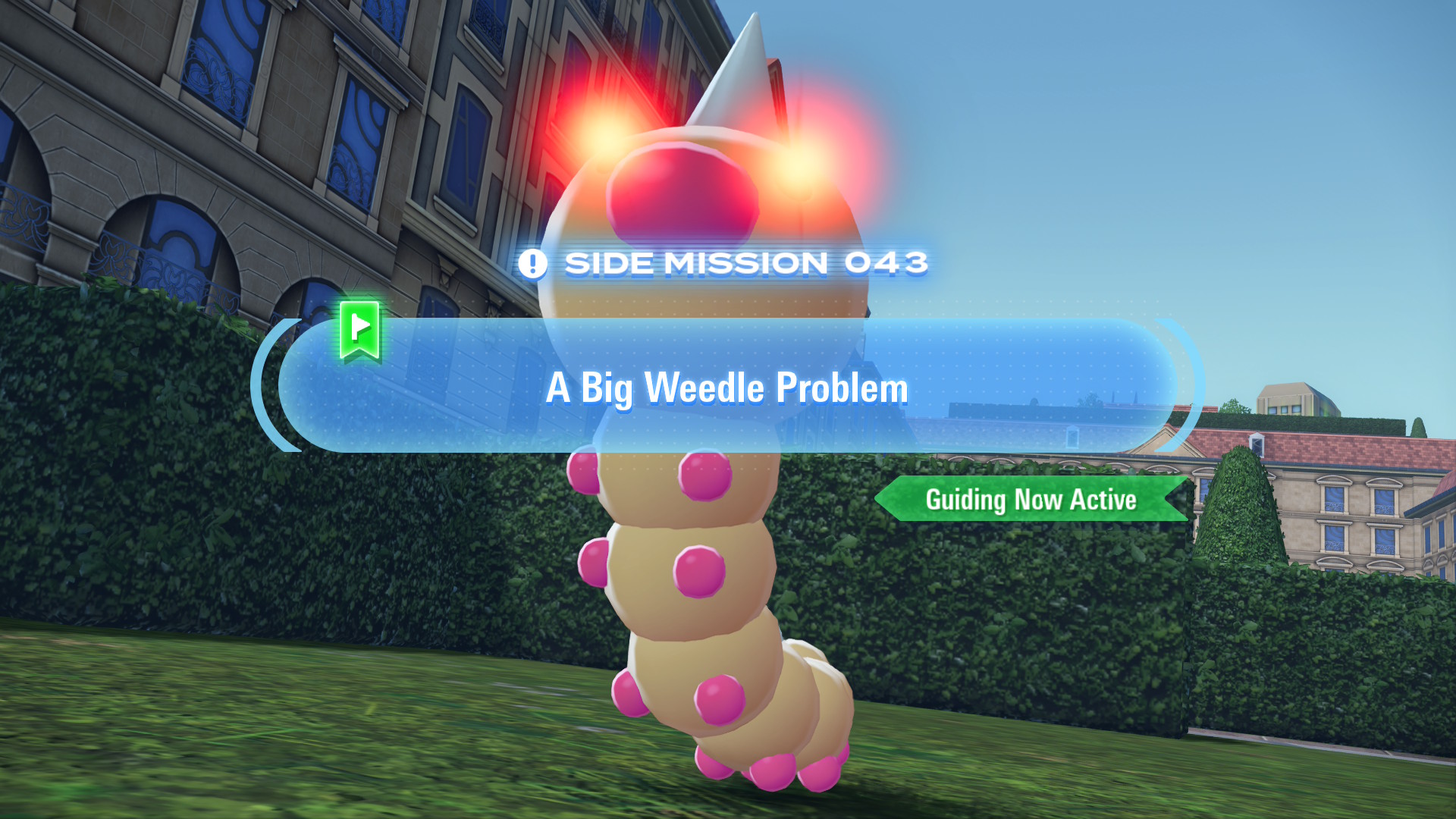 Grandt wants you to catch the alpha Weedle in his garden during the day to stop the bugs from eating the plants.