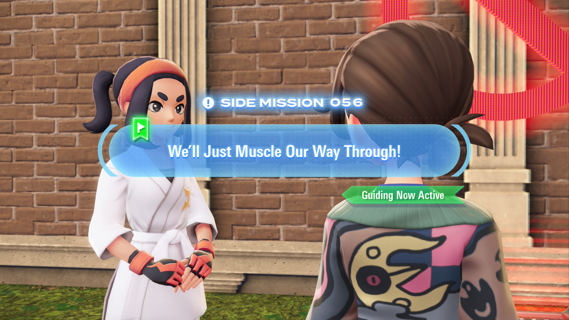 Médierà tried to punch the Holovator back into working order, but this time she needs a Pokémon to hit it with a Fighting-type Physical move.