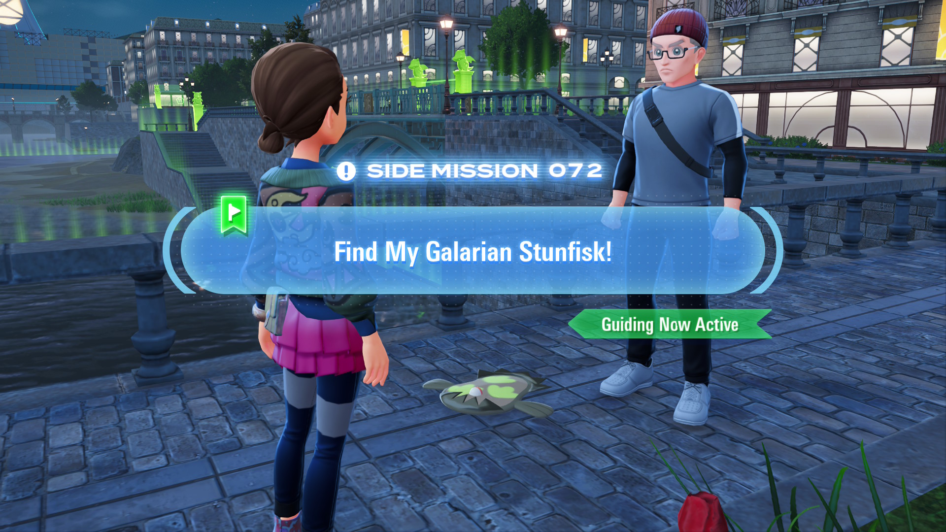 Terri needs your help finding a Galarian Stunfisk that is hiding in Wild Zone 11.