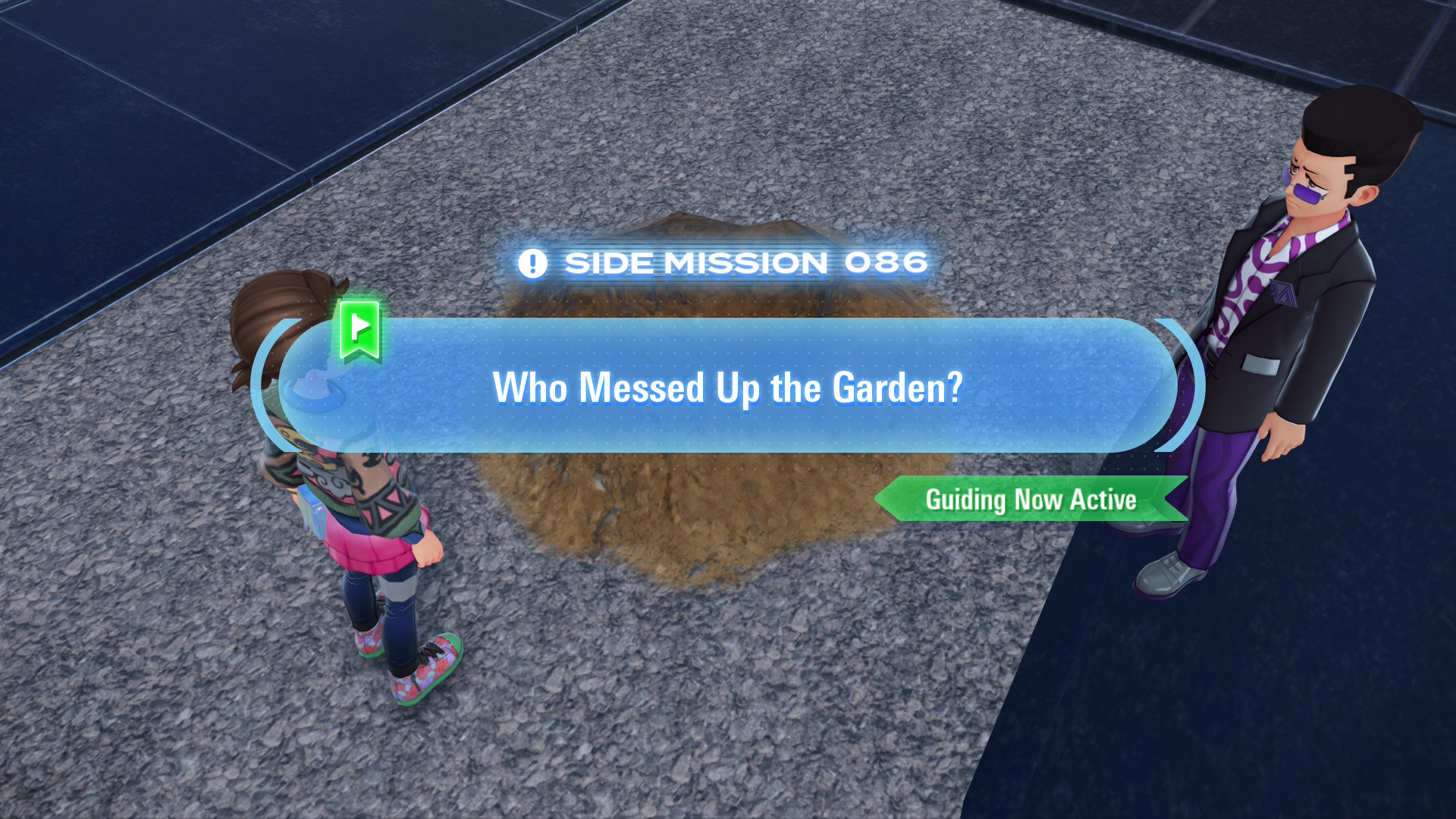 A Rust Syndicate Grunt wants you to find out who dug holes in the garden in front of their building.