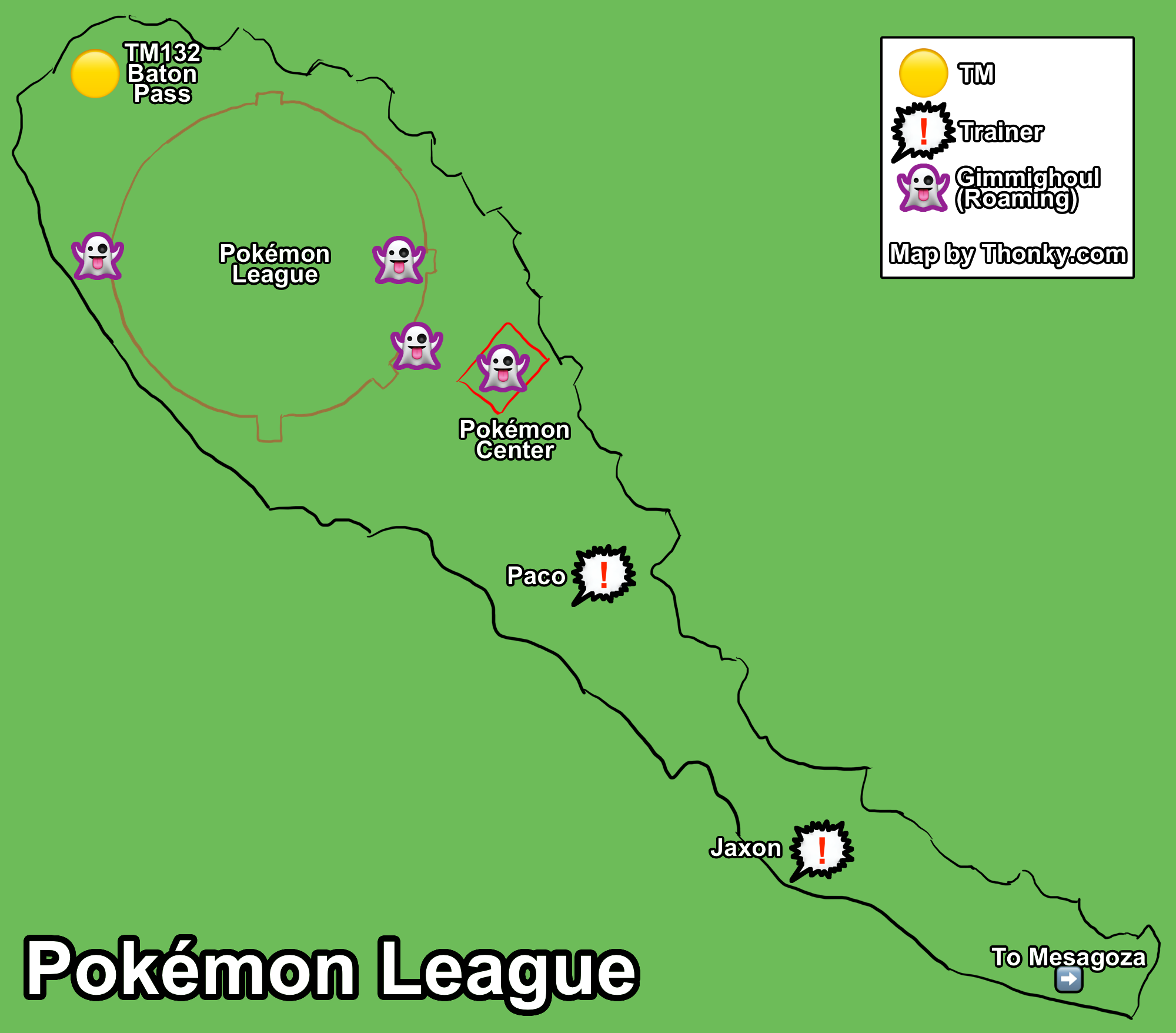 A map of the Pokémon League in Paldea, the region where Pokémon Scarlet and Violet take place.