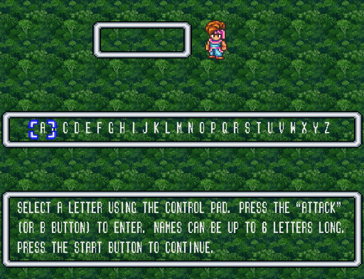 Beginning the Game - Secret of Mana Walkthrough
