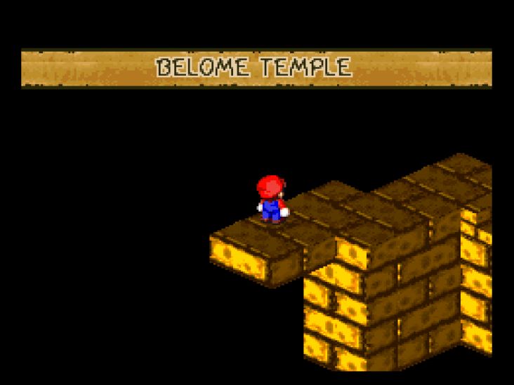 After you traverse the obstacles at Land's End and cross the desert, you reach the golden temple of Belome.