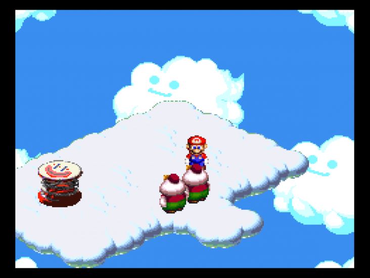 From Bean Valley, you defeat Megasmilax and find a beanstalk seed, and the vines in the clouds lead you to Nimbus Land.