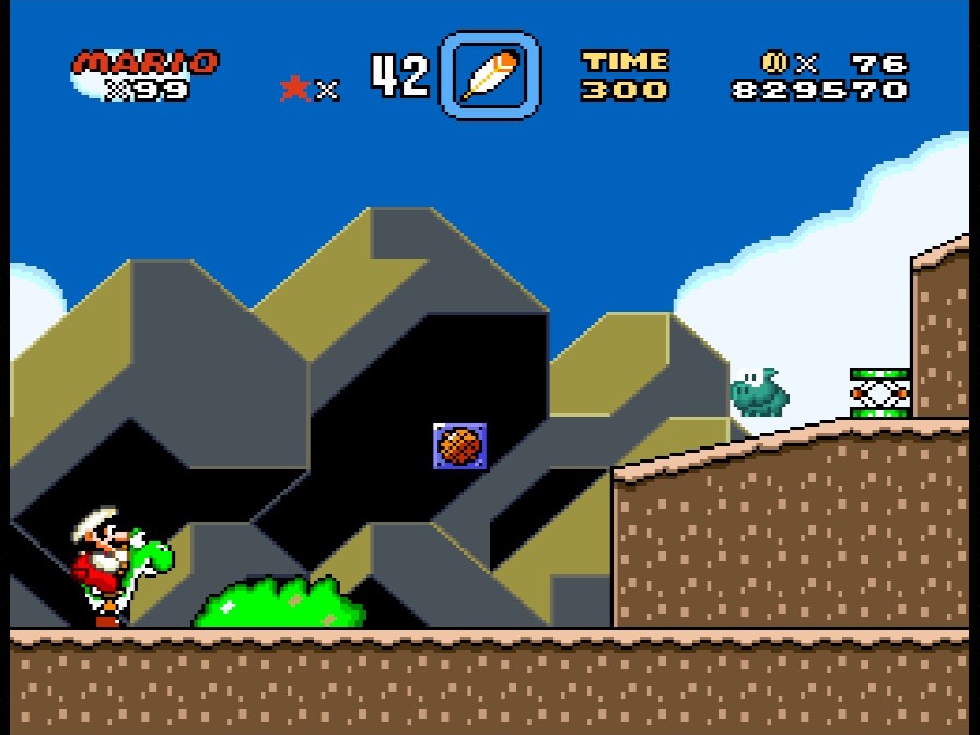 A scene from Chocolate Island 2 in Super Mario World. A scene from Chocolate Island 2 in Super Mario World.