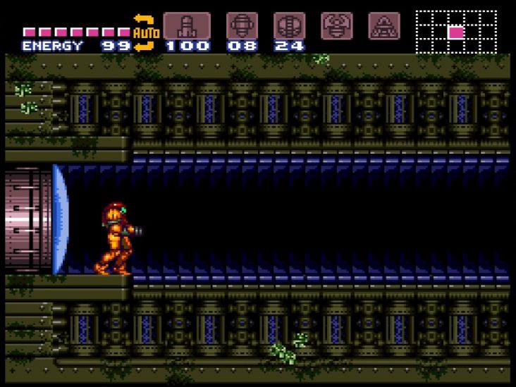 After you get the Grappling Beam, you can enter the Wrecked Ship in Crateria, where you can obtain the Gravity Suit.