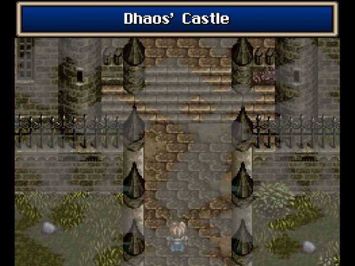 Cless/Cress and his friends can safely pass through the Valhalla Plains and reach Dhaos's Castle.