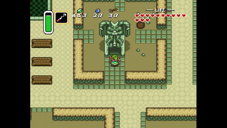 Link approaches entrance to Thieves' Town in the Village of Outcasts in the Dark World.