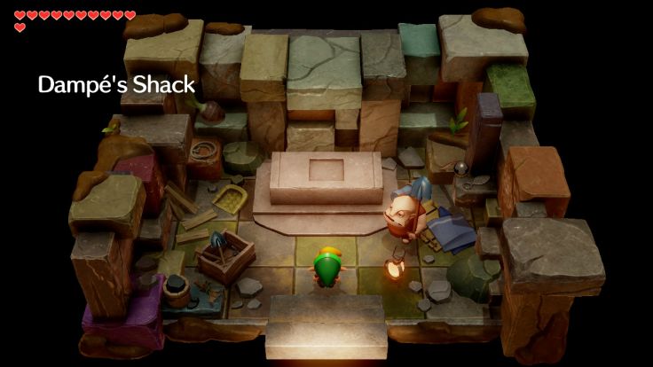 In the Nintendo Switch version of Link's Awakening, you can find Dampé's Shack and create custom dungeons.