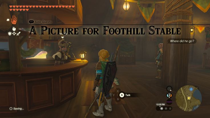 Ozunda at Foothill Stable would like to paint a picture of Goron City's statue of Daruk and put it up on the stable wall.