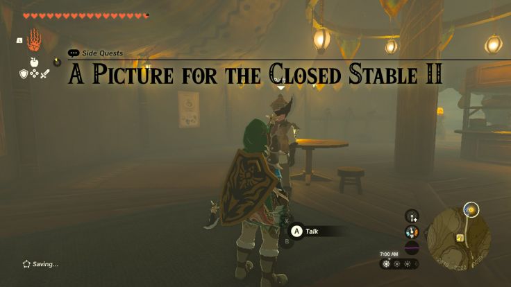 Piaffe at Gerudo Canyon Stable would like to paint a picture of the giant sword on top of the Gerudo Highlands.