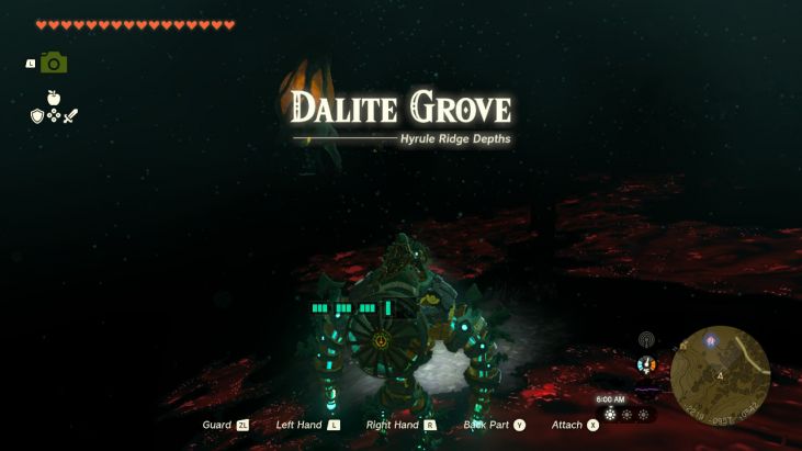 Dalite Grove is a location in the Depths that is directly beneath Dalite Forest in Hyrule Ridge.