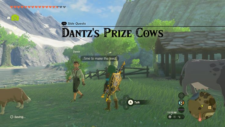Dantz has been having difficulty finding acorns to feed his cows, and asks if you can bring him some.