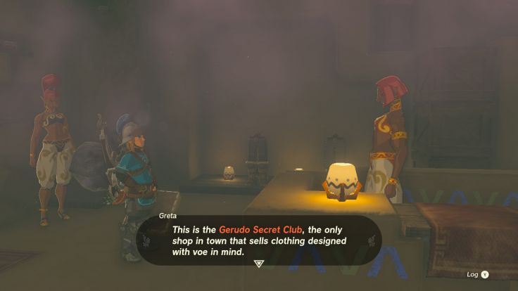 Directions to the Gerudo Secret Club in The Legend of Zelda: Tears of the Kingdom.