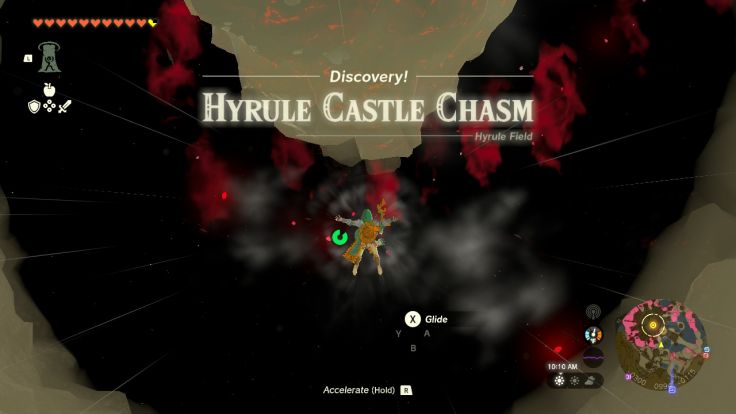 To find the Demon King, you must fall into the chasm beneath Hyrule Castle.