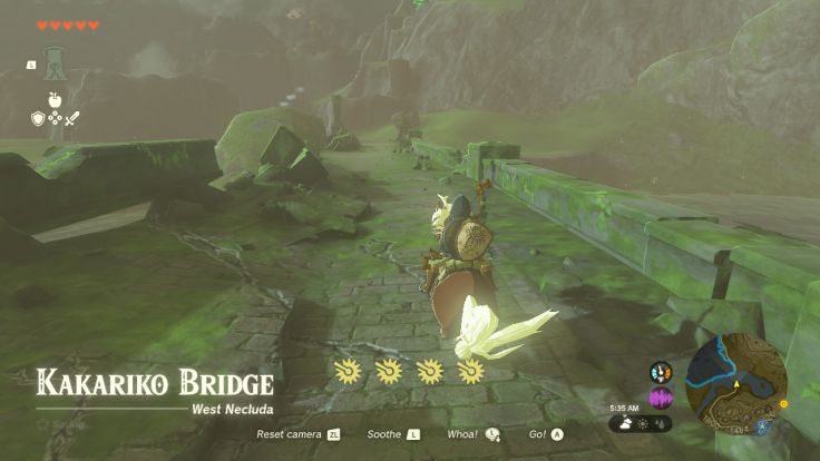 You will find Kakariko Bridge north of the Dueling Peaks Stable in West Necluda.