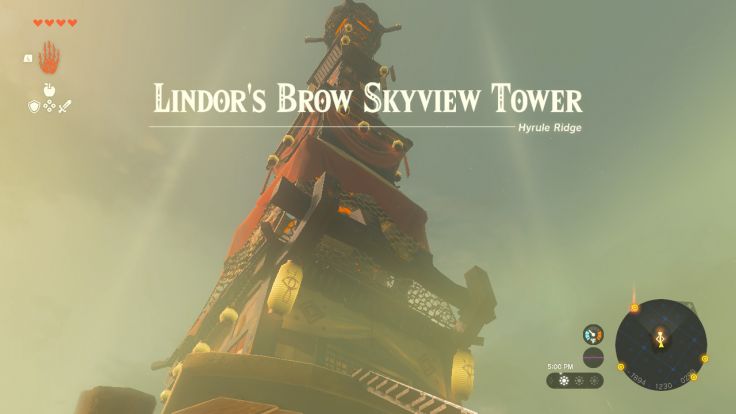 Northwest of New Serenne Stable, you will find Lindor's Brow Skyview Tower.