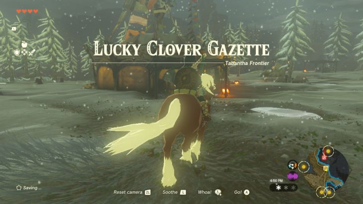 The Lucky Clover Gazette, the Hyrule newspaper run by Traysi, has its headquarters in a former stable near Rito Village.