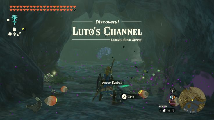 Luto's Channel is southeast of Upland Zorana Skyview Tower, south of Luto's Crossing bridge.