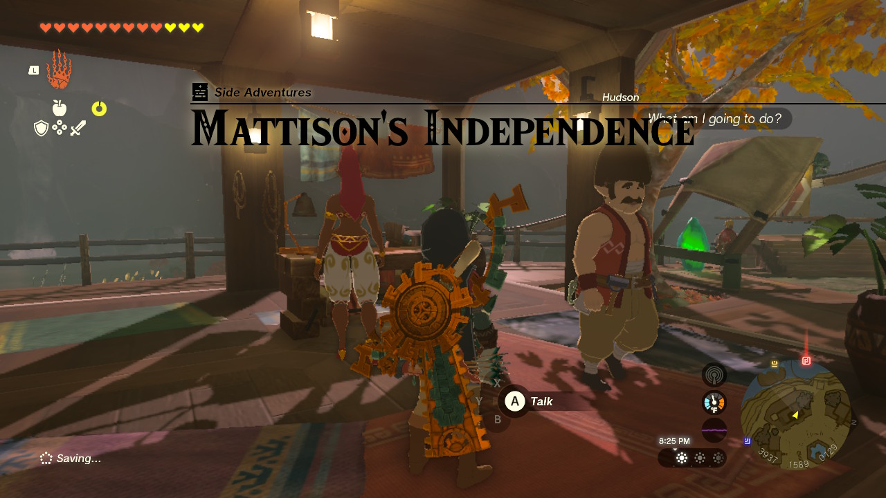 In Tarrey Town, you find Rhondson and Hudson discussing their daughter's upcoming move to Gerudo Town. In Tarrey Town, you find Rhondson and Hudson discussing their daughter's upcoming move to Gerudo Town.