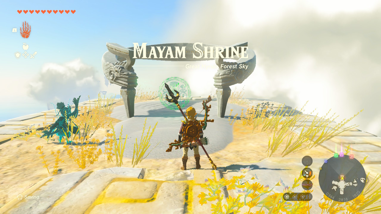 Mayam Shrine is located in North Hyrule Sky Archipelago, north of Korok Forest on the Surface. Mayam Shrine is located in North Hyrule Sky Archipelago, north of Korok Forest on the Surface.