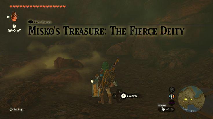 After you find the treasure in Misko's Cave of Chests, you find a message in a bottle with hints to a Fierce Deity treasure.