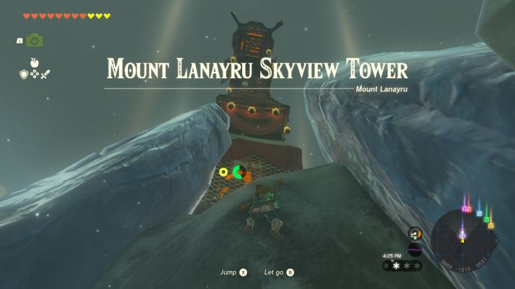 In East Necluda, you will find this Skyview Tower on the peak of Mount Lanayru.