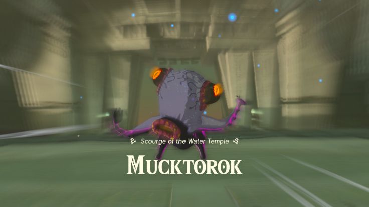 After you activate the four faucets in the Water Temple, Mucktorok attacks.