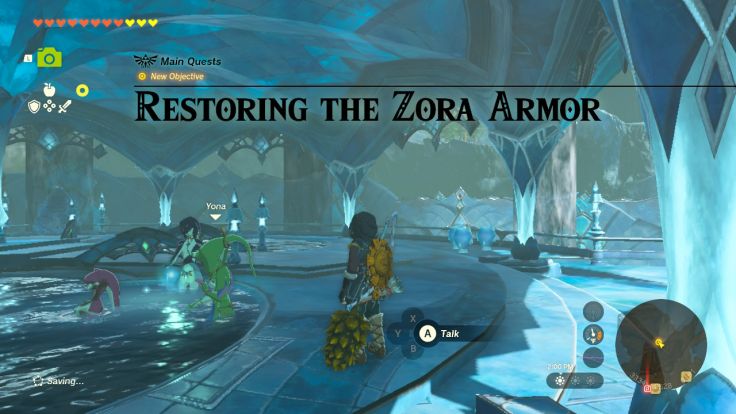 Yona has been entrusted with the task of repairing your Zora Armor, and just requires one more component.