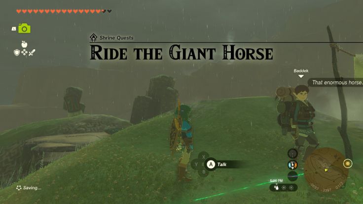 Baddek on Zokassa Ridge will only let you take the glowing crystal if you arrive riding the giant horse.