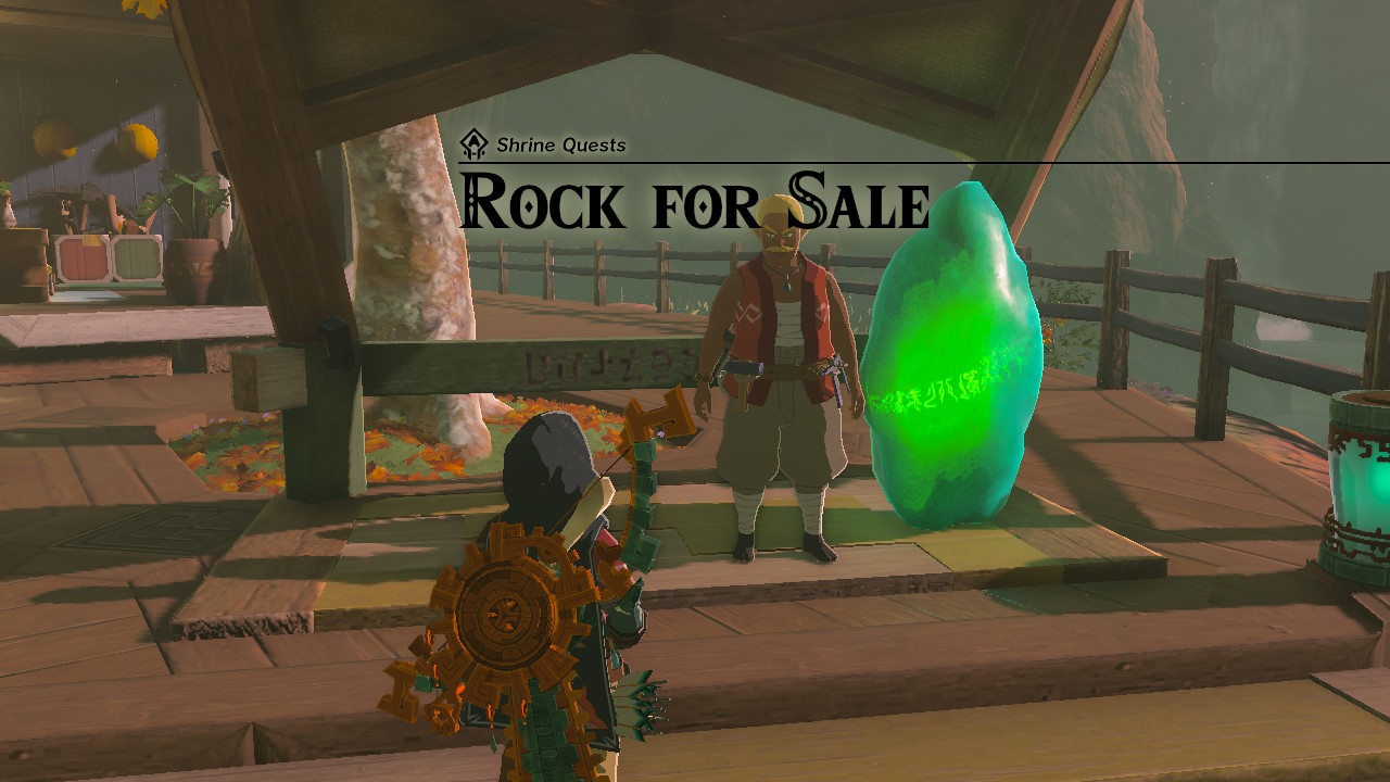 Hagie is trying to make a profit off of the green crystal he found buried at the Construction Site.