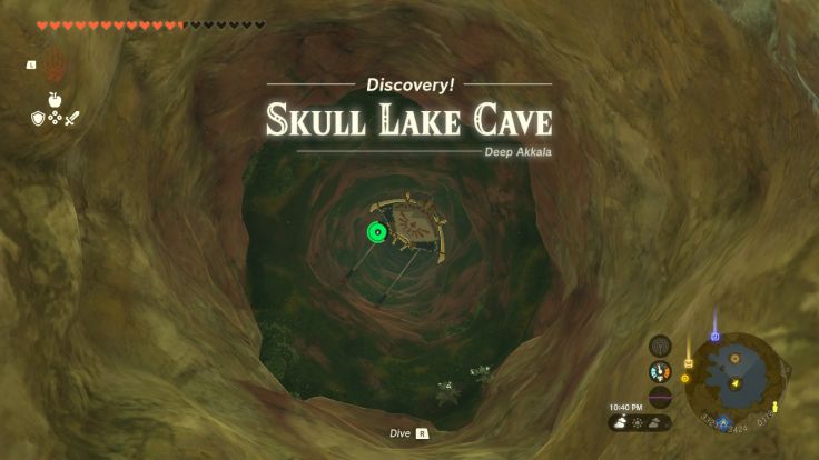 Skull Lake Cave is north of Ulri Mountain Skyview Tower, and can be entered via the hole in the tall spire in Skull Lake.