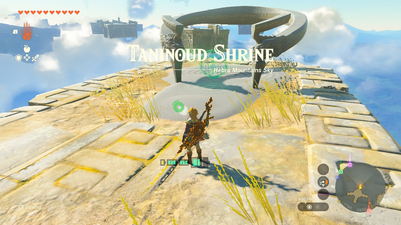 The Taninoud Shrine is found in the East Hebra Sky and can be opened by bringing a crystal to it.